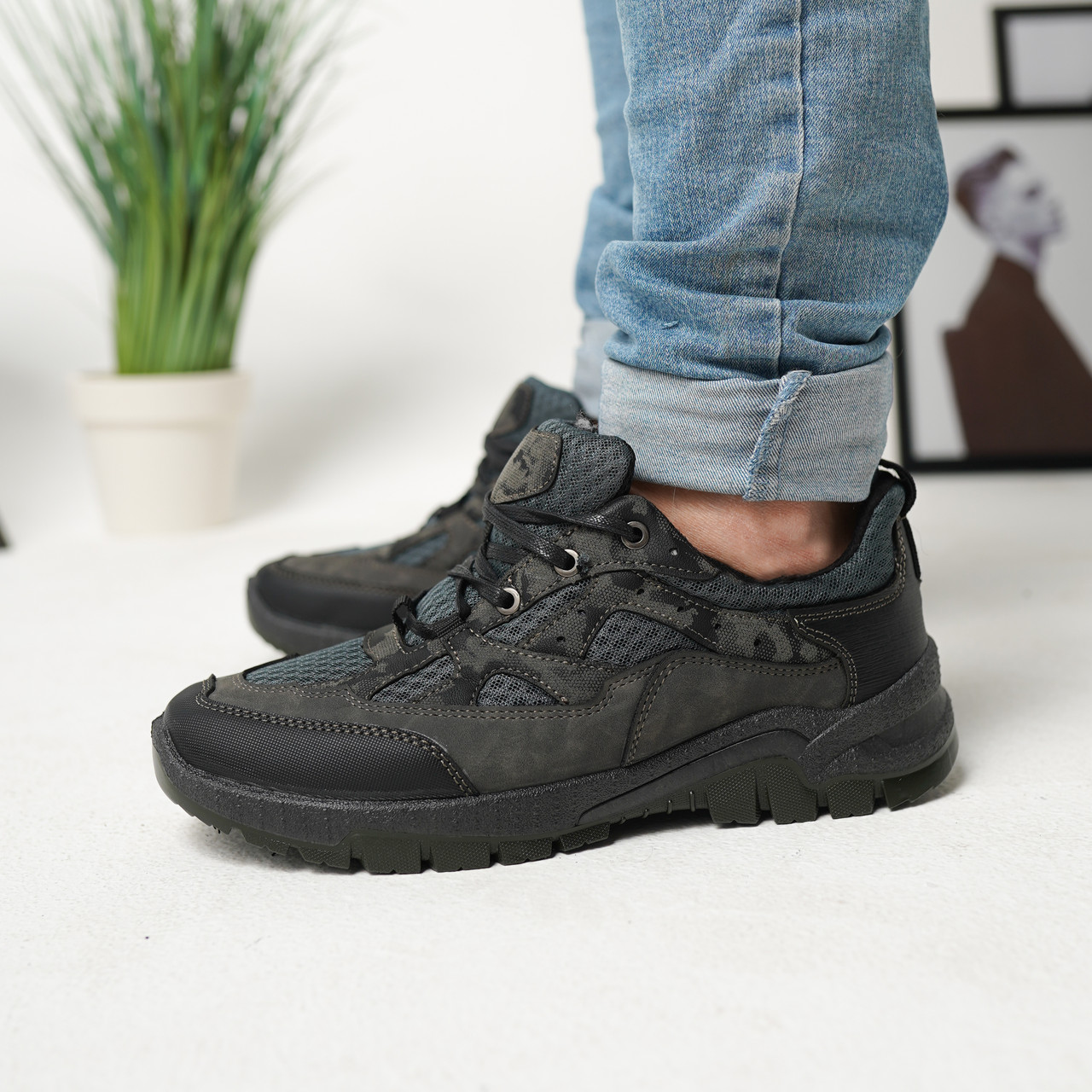 Чоловічі кросівки на літо в сітку та еко шкіру