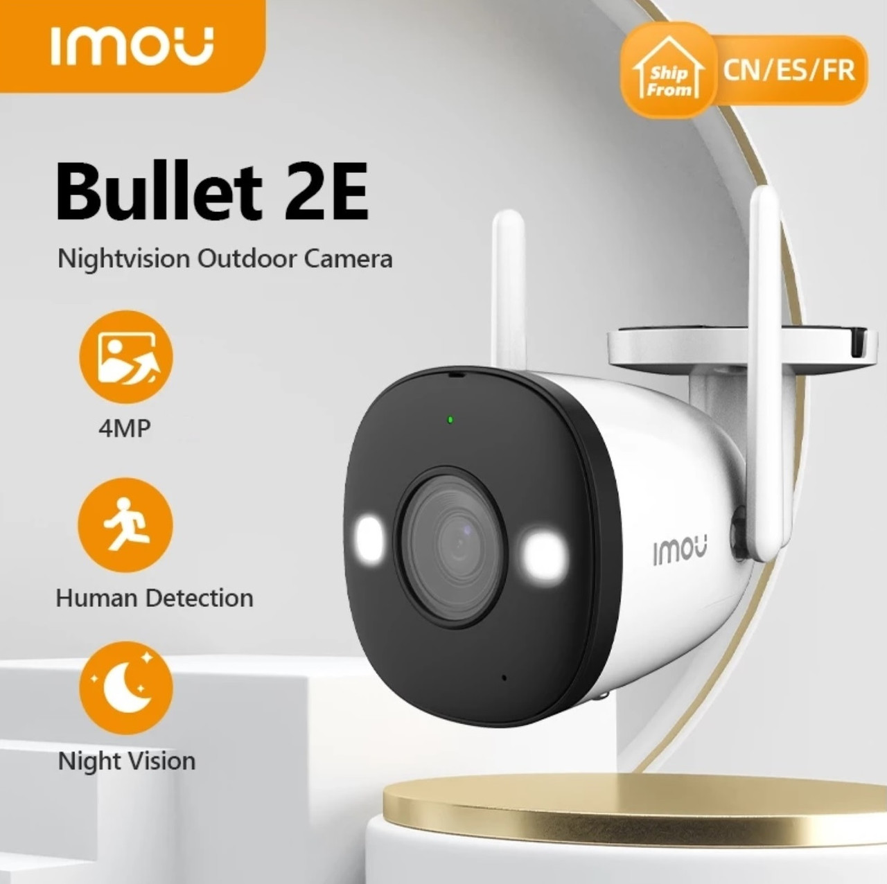 IP камера 4мп c WI-FI Imou Bullet 2E (IPC-F42FP) - Full color
