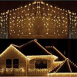 Новогодняя гирлянда бахрома 23,5 м 500 LED (Теплый белый с холодной белой вспышкой), фото 2