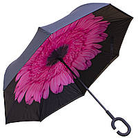 Зонт женский Up-Brella цветок Черно-розовый (2907-9207) (bbx)