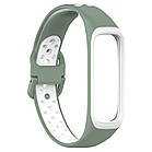 Ремінець Double Color Silicone Band для Samsung Galaxy Fit2 SM-R220 Light Green / White, фото 3