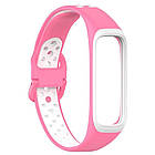 Ремінець Double Color Silicone Band для Samsung Galaxy Fit2 SM-R220 Pink / White, фото 3