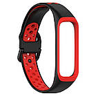 Ремінець Double Color Silicone Band для Samsung Galaxy Fit2 SM-R220 Black / Red, фото 3