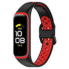 Ремінець Double Color Silicone Band для Samsung Galaxy Fit2 SM-R220 Black / Red, фото 4