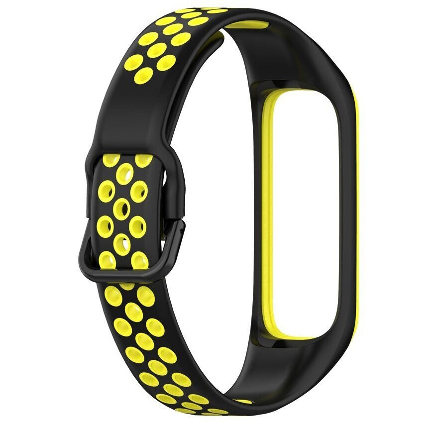 Ремінець Double Color Silicone Band для Samsung Galaxy Fit2 SM-R220 Black / Yellow