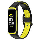 Ремінець Double Color Silicone Band для Samsung Galaxy Fit2 SM-R220 Black / Yellow, фото 4