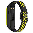 Ремінець Double Color Silicone Band для Samsung Galaxy Fit2 SM-R220 Black / Yellow, фото 5
