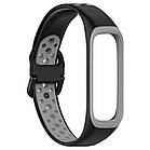 Ремінець Double Color Silicone Band для Samsung Galaxy Fit2 SM-R220 Black / Grey, фото 3