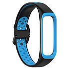 Ремінець Double Color Silicone Band для Samsung Galaxy Fit2 SM-R220 Black / Blue, фото 3