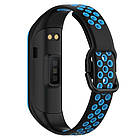 Ремінець Double Color Silicone Band для Samsung Galaxy Fit2 SM-R220 Black / Blue, фото 5