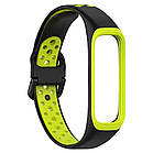 Ремінець Double Color Silicone Band для Samsung Galaxy Fit2 SM-R220 Black / Green, фото 3