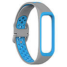 Ремінець Double Color Silicone Band для Samsung Galaxy Fit2 SM-R220 Grey / Blue, фото 3