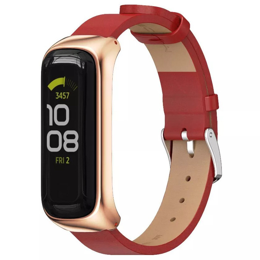 Ремінець MiJobs Leather Strap для Samsung Galaxy Fit2 SM-R220 Red / Rose Gold