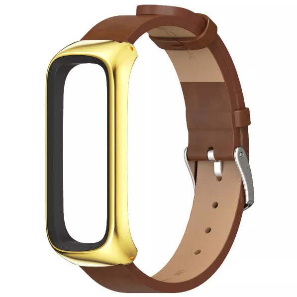 Ремінець MiJobs Leather Strap для Samsung Galaxy Fit2 SM-R220 Brown / Gold