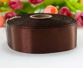 Атласна стрічка 25 мм (23 м.) коричнева