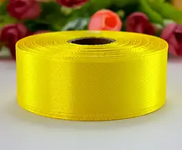 Атласна стрічка 25 мм (23 м.) жовта