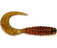 Силіконова принада Manns Twister 038 GRGB (карамель з чорною та зеленою блискіткою)