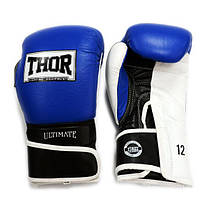 Рукавиці боксерські THOR ULTIMATE 16oz /PU /синьо-чорно-білі, фото 5
