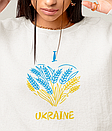 Свитшот білий I Love Ukraine, фото 3