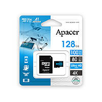 Карта пам'яті MicroSDXC 128GB UHS-I/U3 Class 10 Apacer + SD adapter