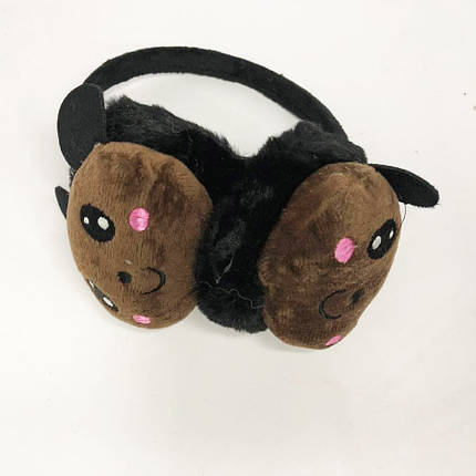 Хутряні навушники панда. Колір: чорний, фото 2