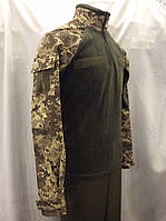 Кофта теплая военная мужская рубашка пиксель ЗСУ Убакс пиксельный с длинным рукавом. L размер