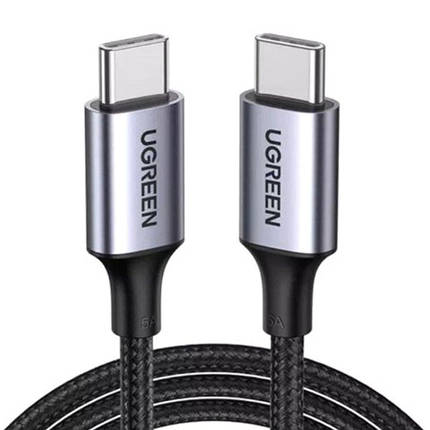 Кабель Ugreen USB Type-C — USB Type-C 5 А 100 W 70427 (Сріблястий, 1 м), фото 2