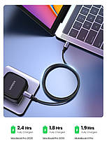 Кабель Ugreen USB Type-C — USB Type-C 5 А 100 W 70427 (Сріблястий, 1 м), фото 2