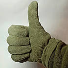 Рукавиці зимові чоловічі фліс універсальні Олива, фото 5