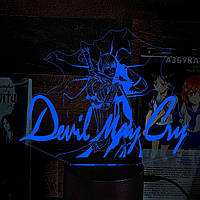 Акриловий 3D світильник-нічник Devil May Cry 2 синій