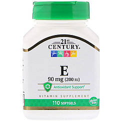 Вітамін Е 21st Century Vitamin E 90 mg (200 IU) 110 Softgels
