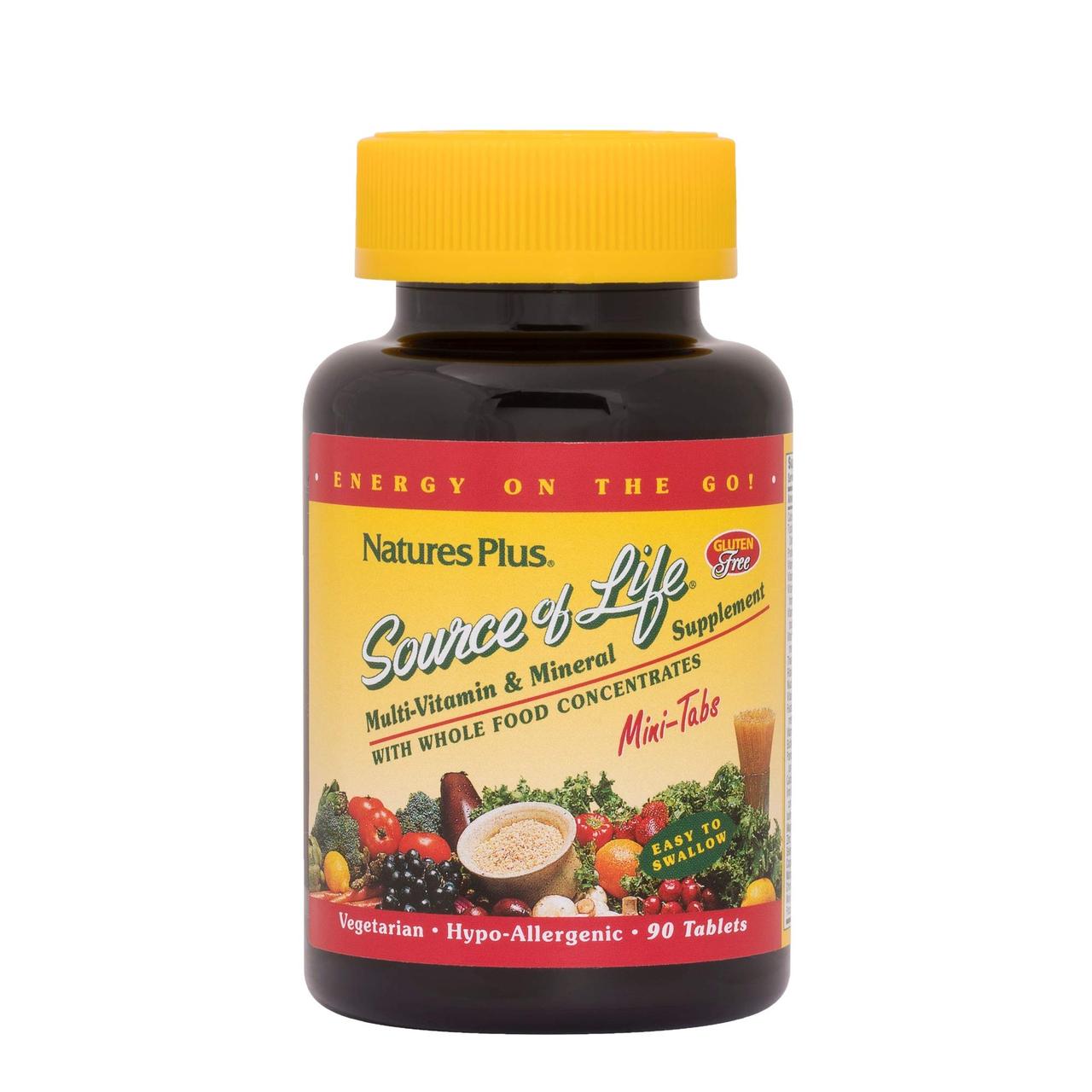 Мультивітаміни та мінерали, Nature's Plus Multi-Vitamin & Mineral Source of Life 90 Mini-Tablets