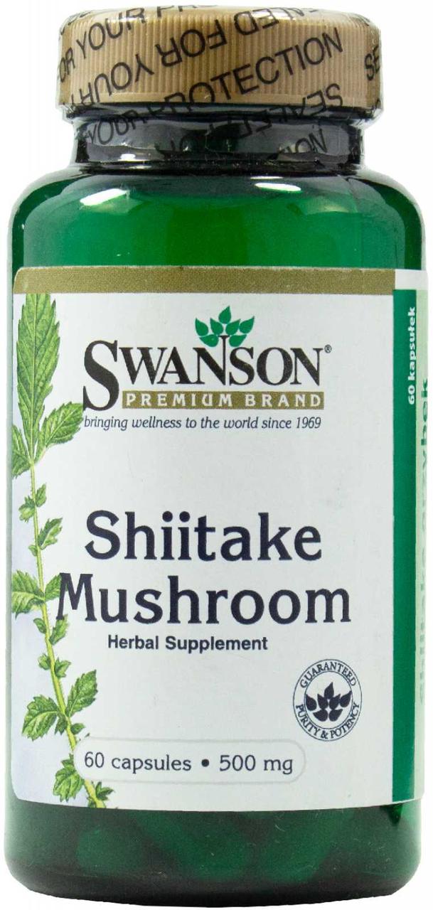 Екстракт грибів шиїтаке Swanson Shiitake Mushroom 500 mg 60 Caps