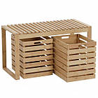 Лавка бамбукова 80х40х45 см, з 2-ма ящиками 36x30x36 см, фото 3