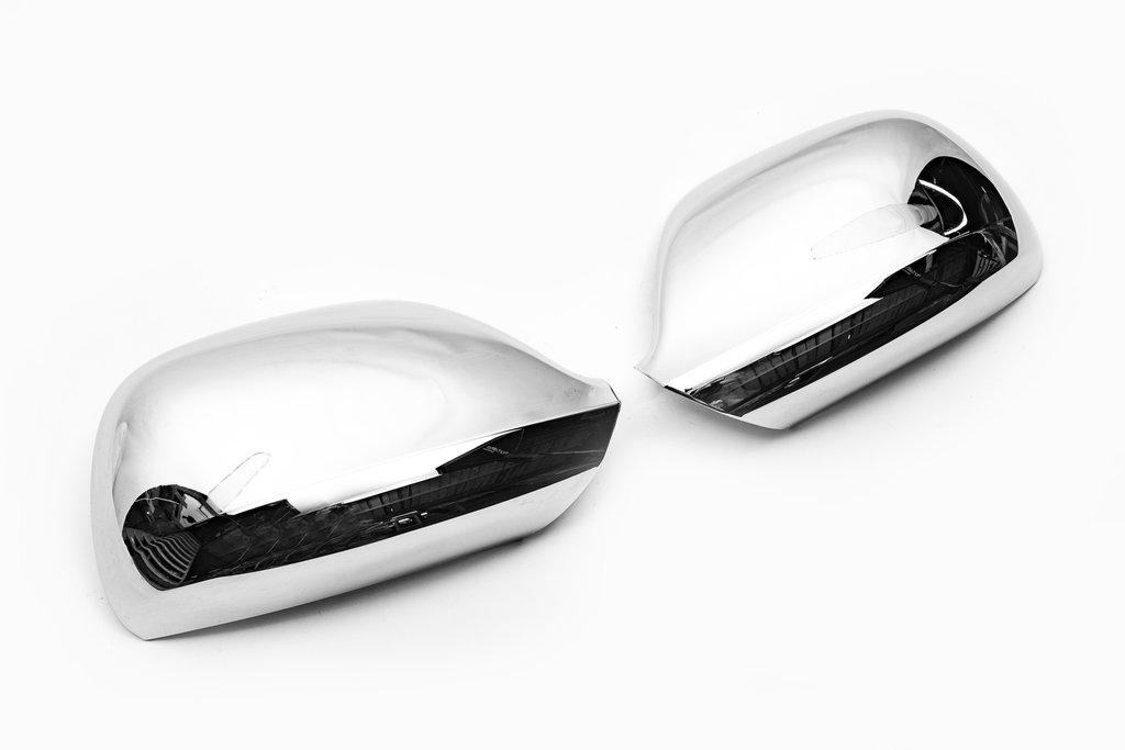 Накладки на зеркала (2 шт, ABS) Carmos - Хромированный пластик для Volkswagen T5 2010-2015 гг - фото 7 - id-p1386470188