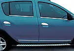 Накладки на ручки (4 шт., нерж.) OmsaLine - Італійська нержавійка для Dacia Logan II 2013-2022 рр