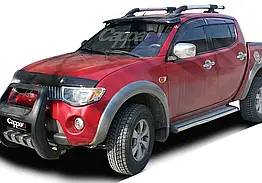 Козирьок на лобове скло EuroCap для Mitsubishi L200 (2006-2015) чорний на рамці з ABS-пластика