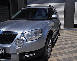Бокові пороги для Skoda Yeti 2009-2017 рр. Нержавіюча сталь Erkul (2 шт.)
