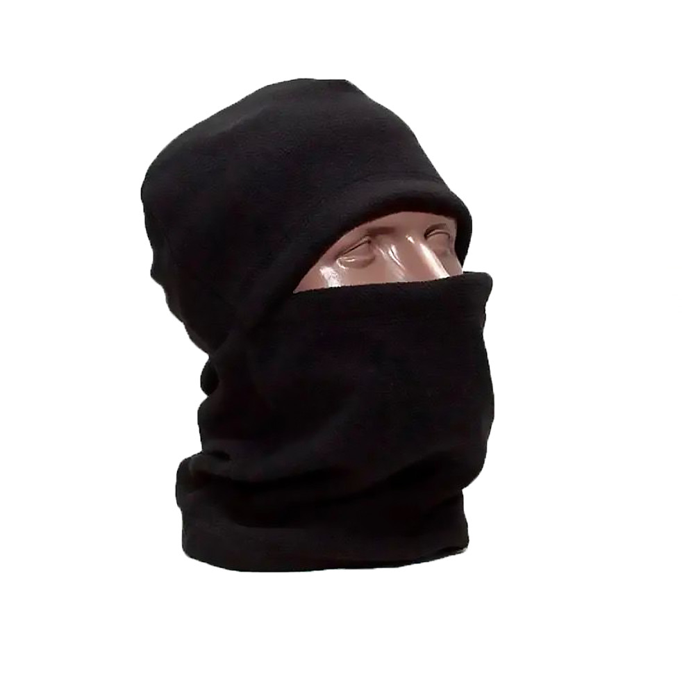 Теплая тактическая черная шапка балаклава, зимняя флисовая балаклава - фото 1 - id-p1686557678
