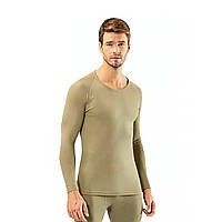 Чоловіча зимова тепла термокофта, термобілизна з поліспандексу бежева розмір S-M