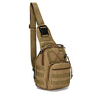 Тактическая сумка - рюкзак через плечо бежевого цвета, рюкзак на одно плечо
