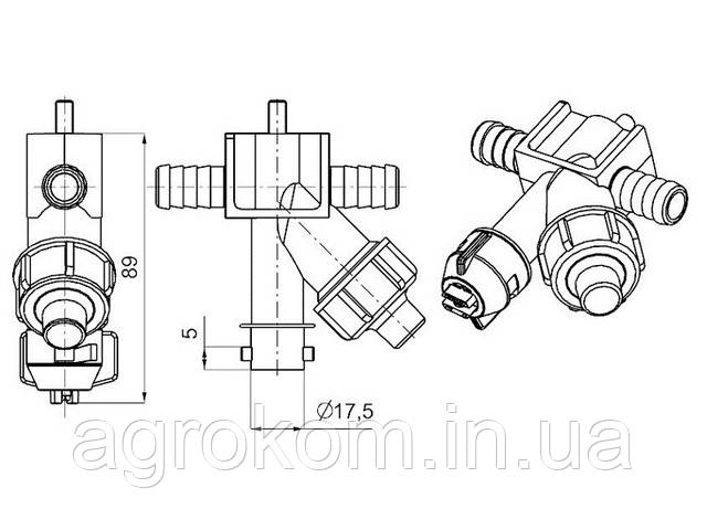 0-100/087/P Форсунка обприскувача проміжна 087 Agroplast для обприскувача