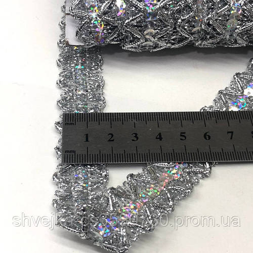 Купить Декоративная тесьма для танцевальной одежды col серебро (ДТ-3439 ...
