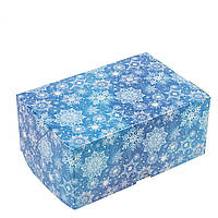 Коробка для капкейків без вікна 180х120х80 (на 2 шт) "Сніг" синя