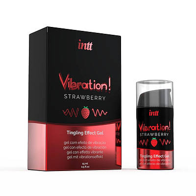 Рідкий вібратор Intt Vibration Strawberry (15 мл) (м'ята упаковка)