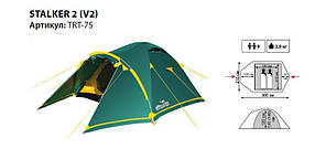 Палатка універсальна туристична двомельний Tramp Stalker 2 TRT-075 зелений, Original
