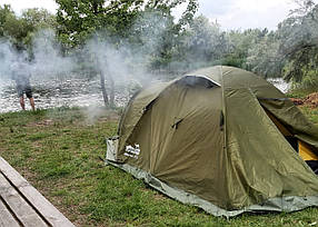 Туристична палата Tramp Mountain 3 (V2); тримісна, зелена. Експедиційна палатка Трамп TRT-0203-green,