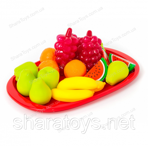 Таця з іграшковими фруктами