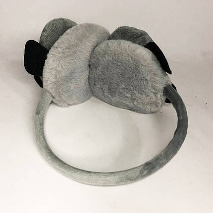 Хутряні навушники панда. Колір: сірий, фото 2