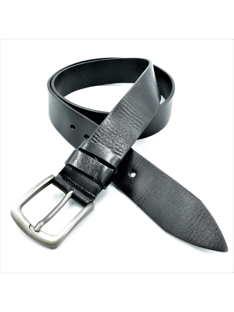 Шкіряний чоловічий ремінь Чорний 4х120 см Weatro lmn-tur-40k-006, фото 1